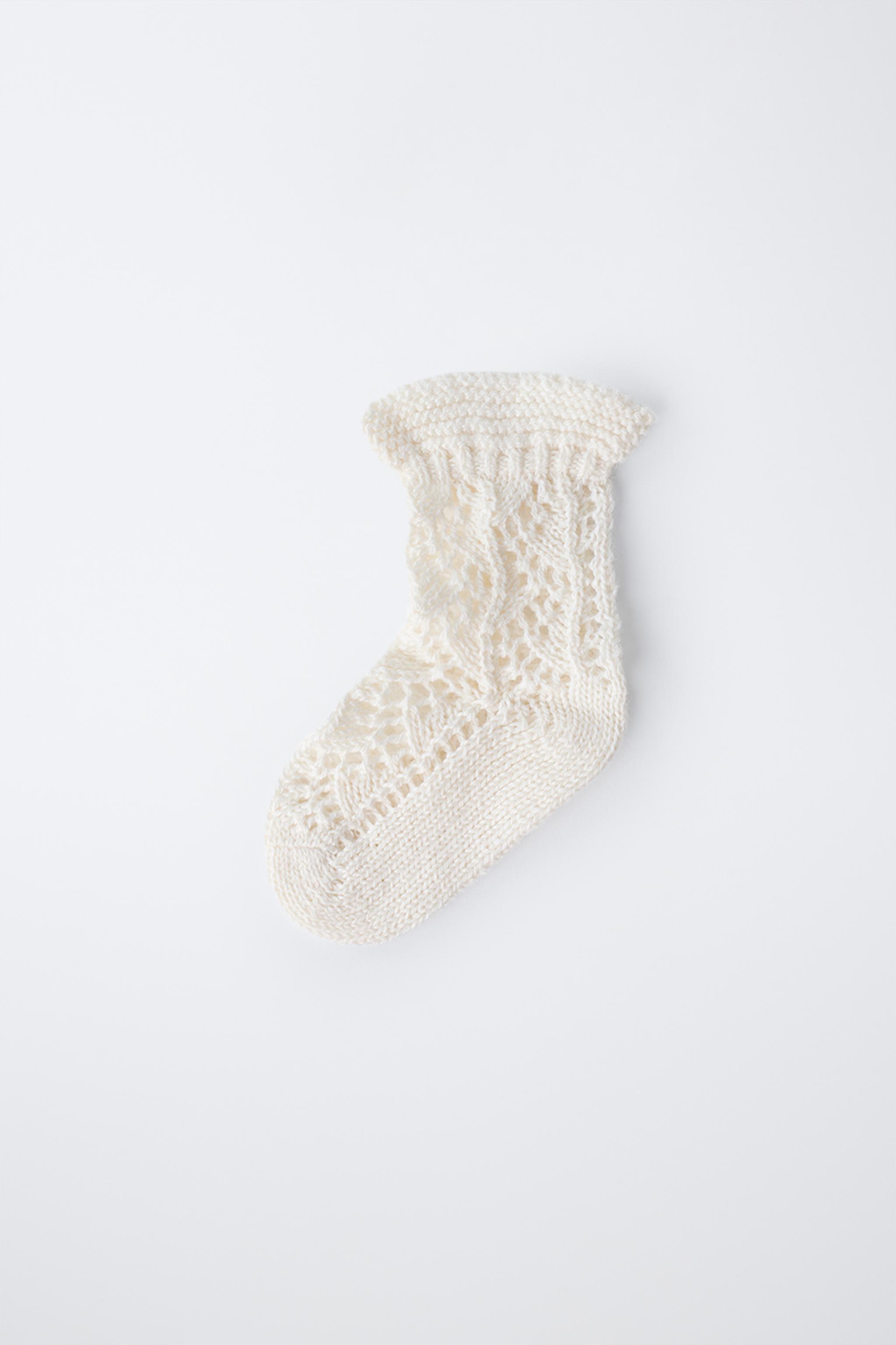 CHAUSSETTES AJOURÉES EN COTON ET SOIE